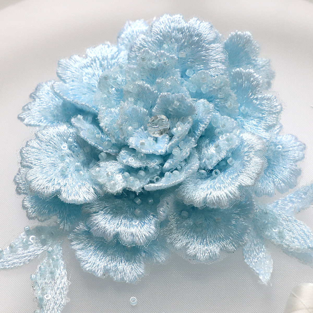 Yanzi Handmade 3d Flower Sequin Beads Applique(YZLQ025)