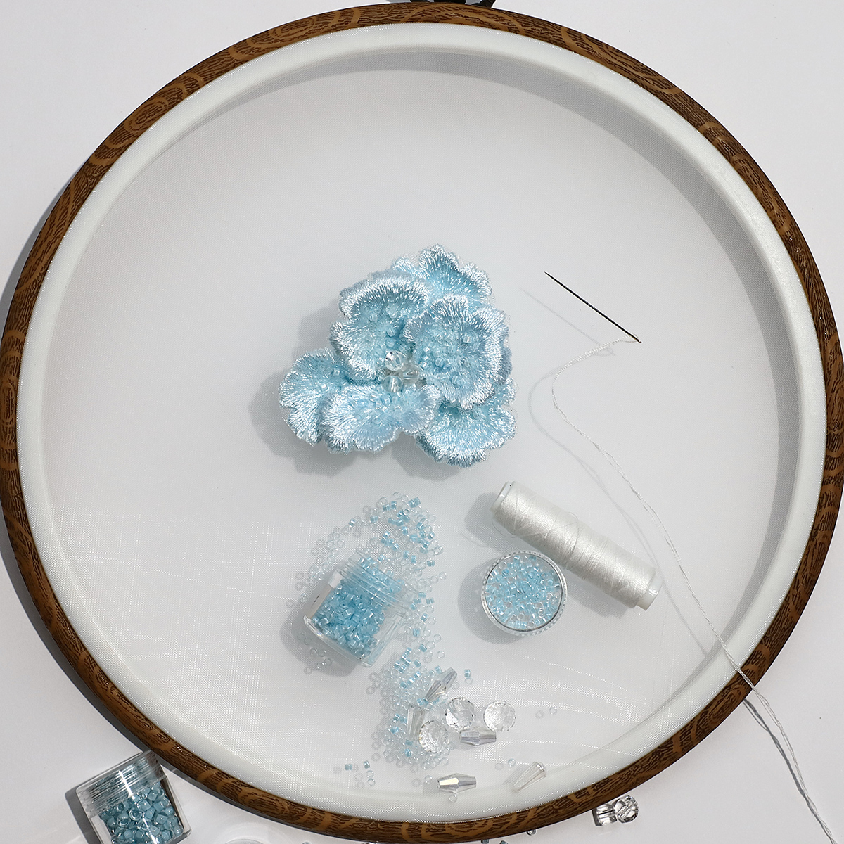 Yanzi Handmade 3d Flower Sequin Beads Applique(YZLQ026)