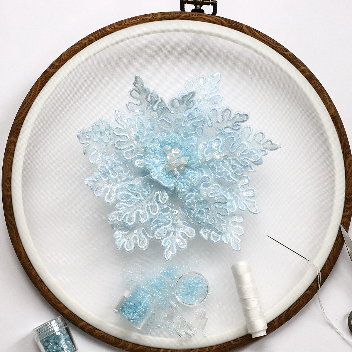 Yanzi Handmade 3d Flower Sequin Beads Applique(YZLQ027)