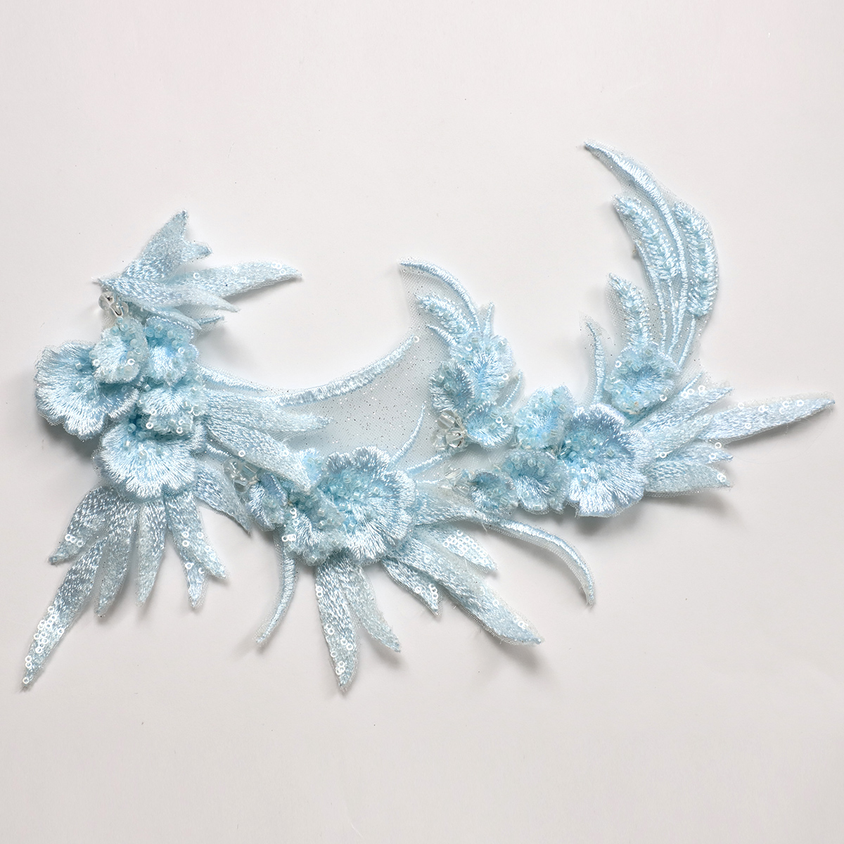 Yanzi Handmade 3d Flower Sequin Beads Applique(YZLQ031)