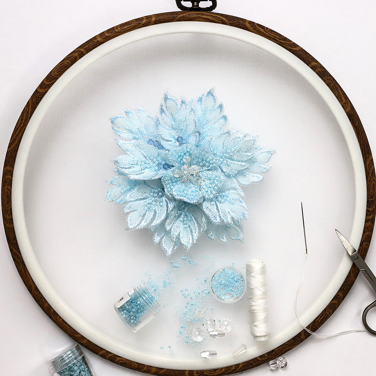 Yanzi Handmade 3d Flower Sequin Beads Applique(YZLQ034)