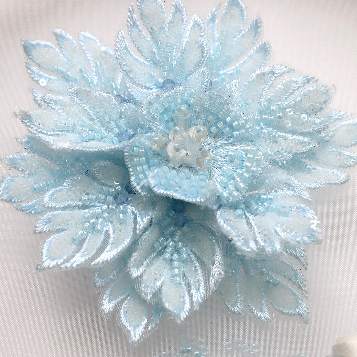 Yanzi Handmade 3d Flower Sequin Beads Applique(YZLQ034)