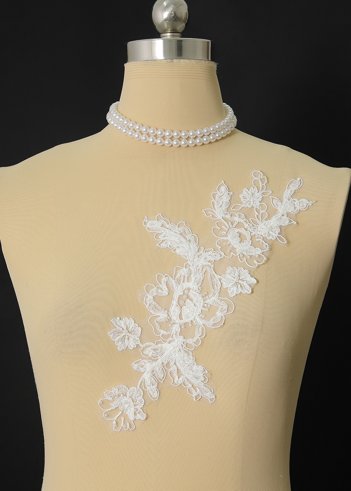 Yanzi beaded sequin embroidery applique floral (YZOH213)