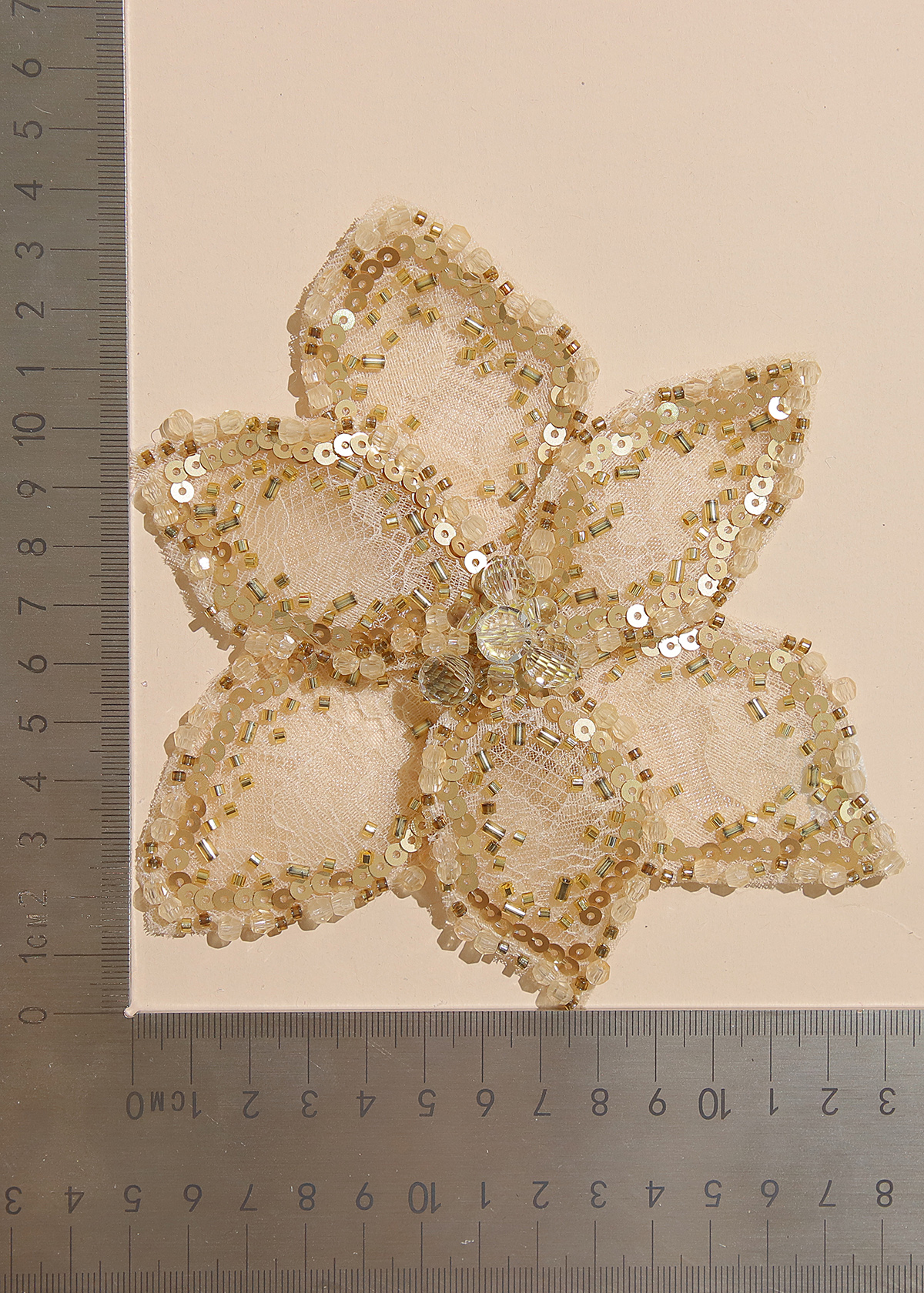 Yanzi Handmade 3d Flower Sequin Beads Applique(YZX099)