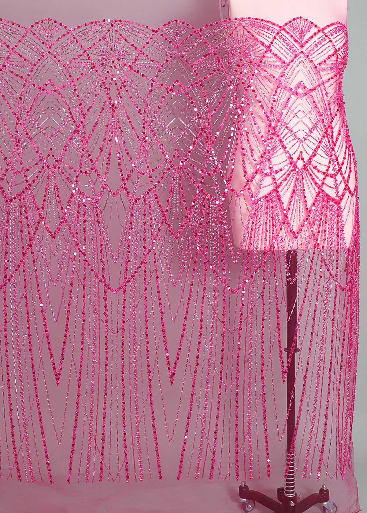 Yanzi colorful beaded lace dress fabric (YZZX227）