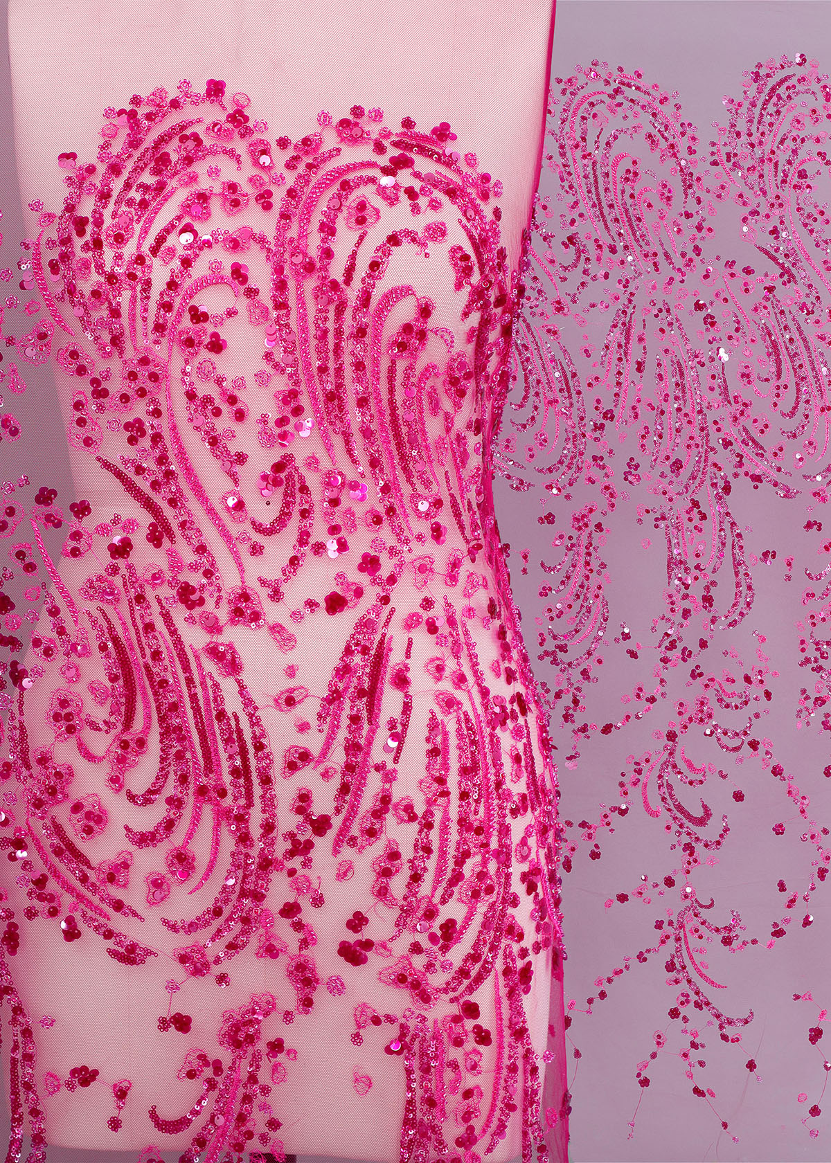 Yanzi colorful beaded lace dress fabric (YZZX230）
