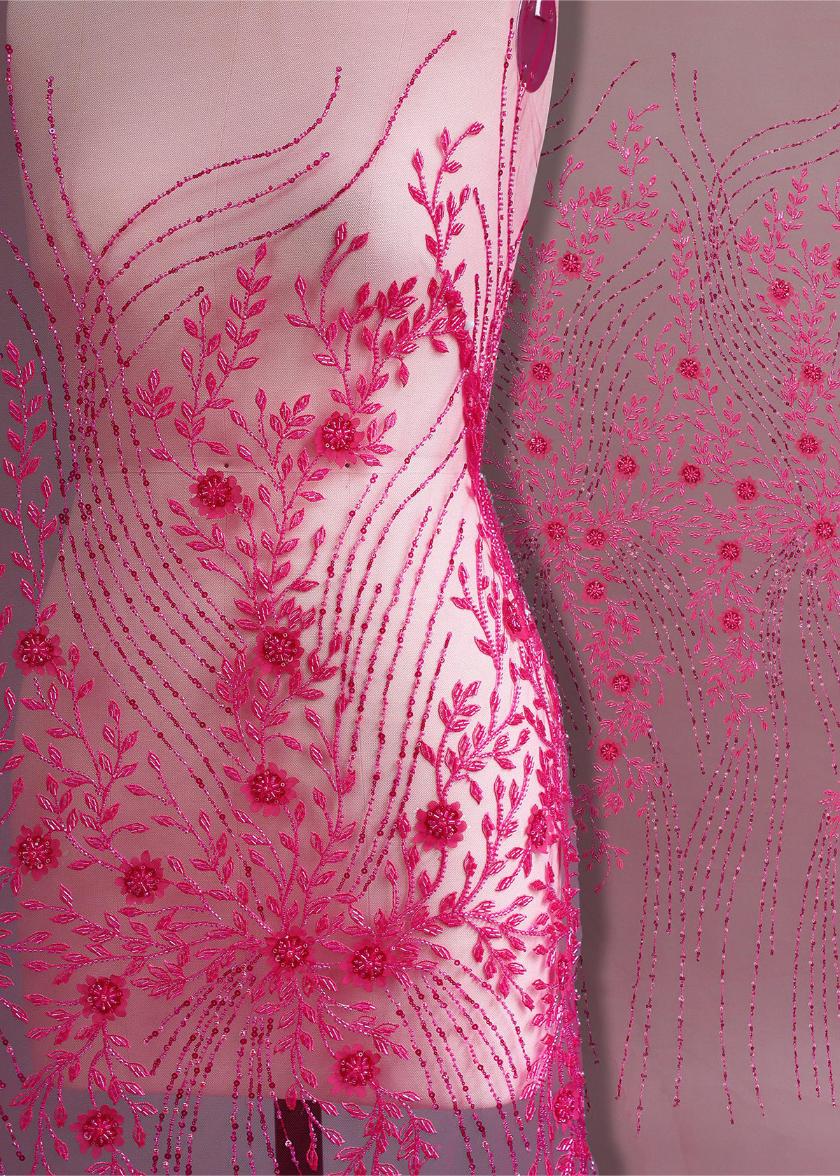 Yanzi colorful beaded lace dress fabric (YZZX243）