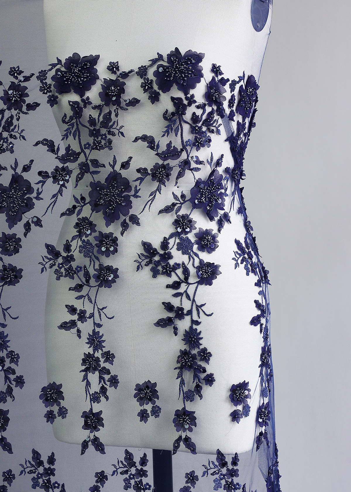 Yanzi colorful beaded lace dress fabric (YZZX261）
