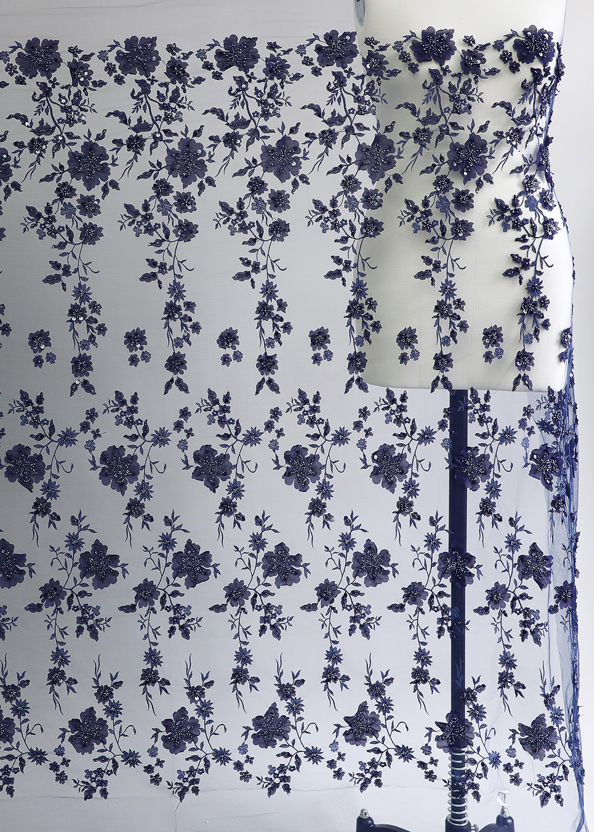 Yanzi colorful beaded lace dress fabric (YZZX261）