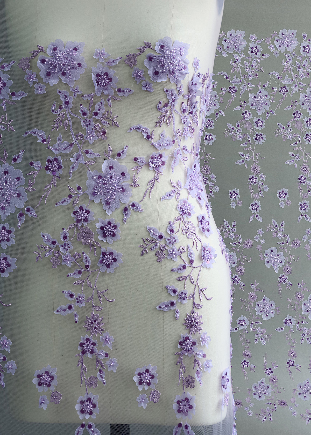 Yanzi colorful beaded lace dress fabric (YZZX261）