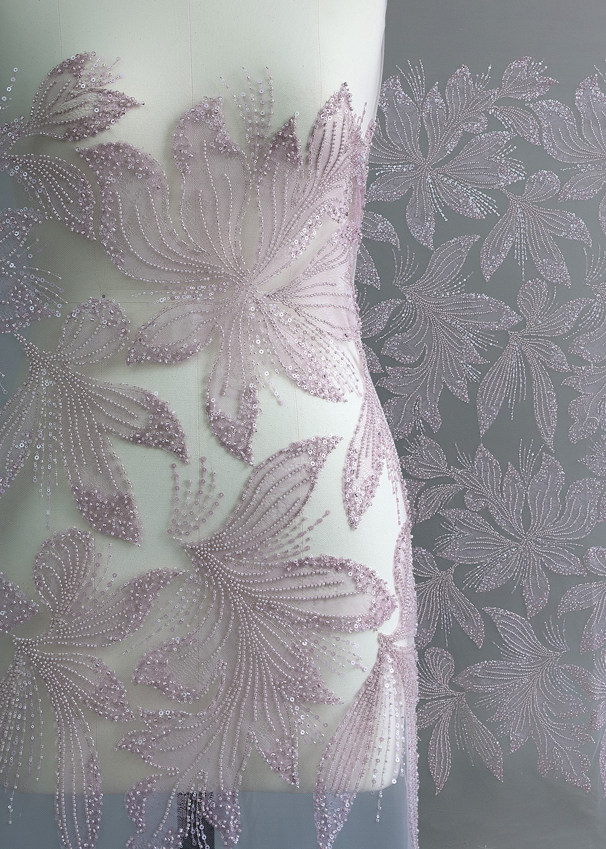 Yanzi colorful beaded lace dress fabric (YZZX274）