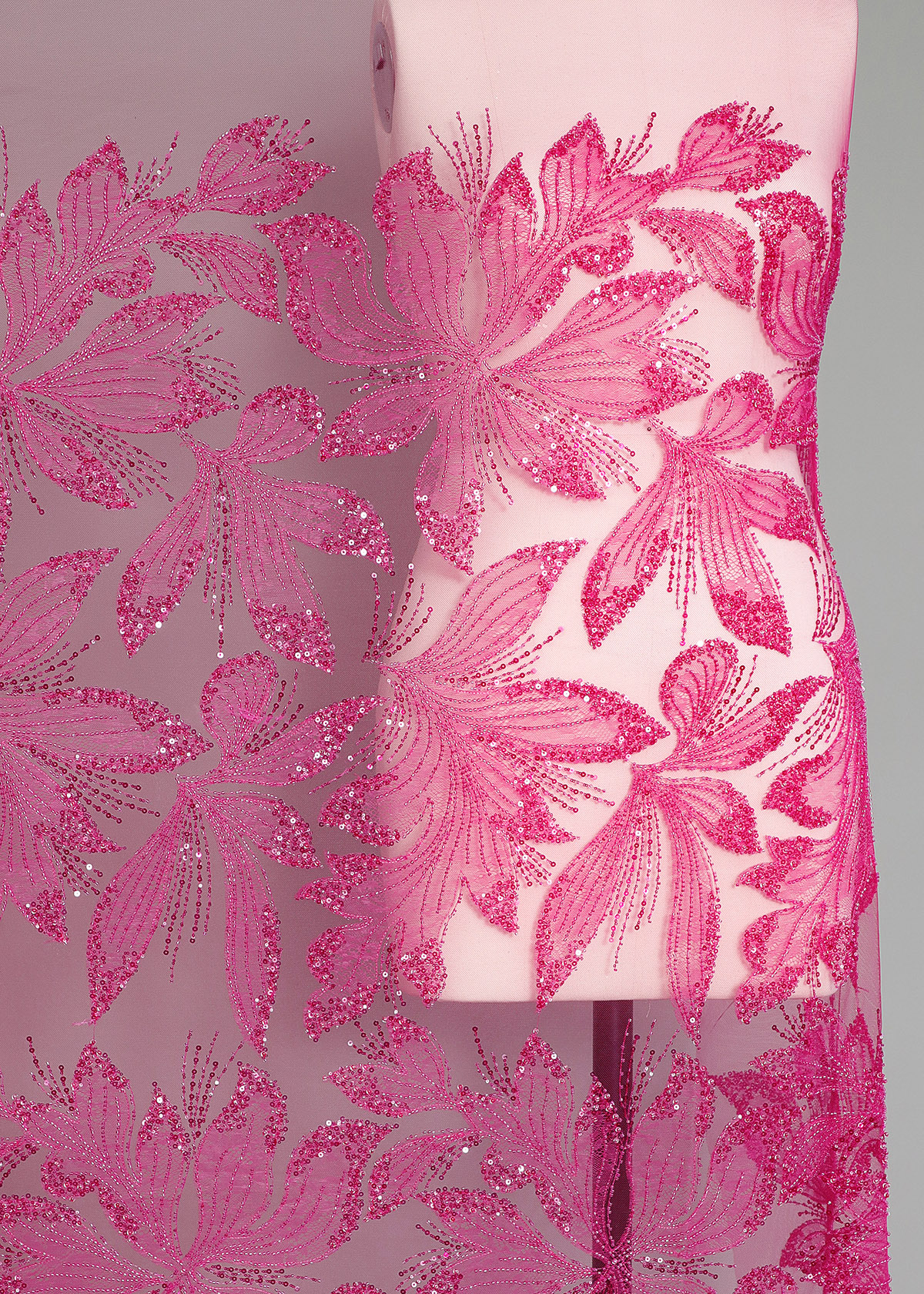 Yanzi colorful beaded lace dress fabric (YZZX274）