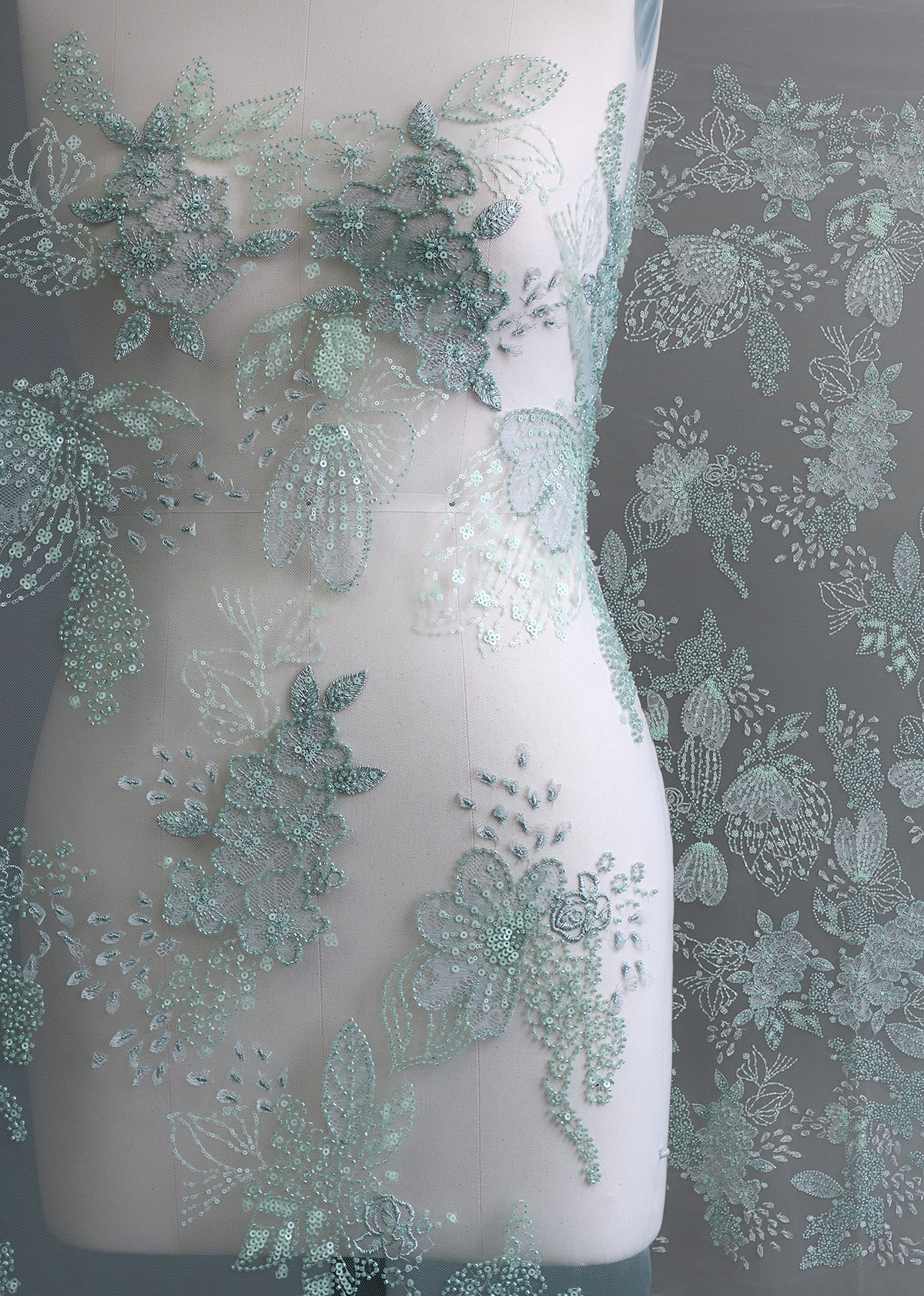 Yanzi colorful beaded lace dress fabric (YZZX276）