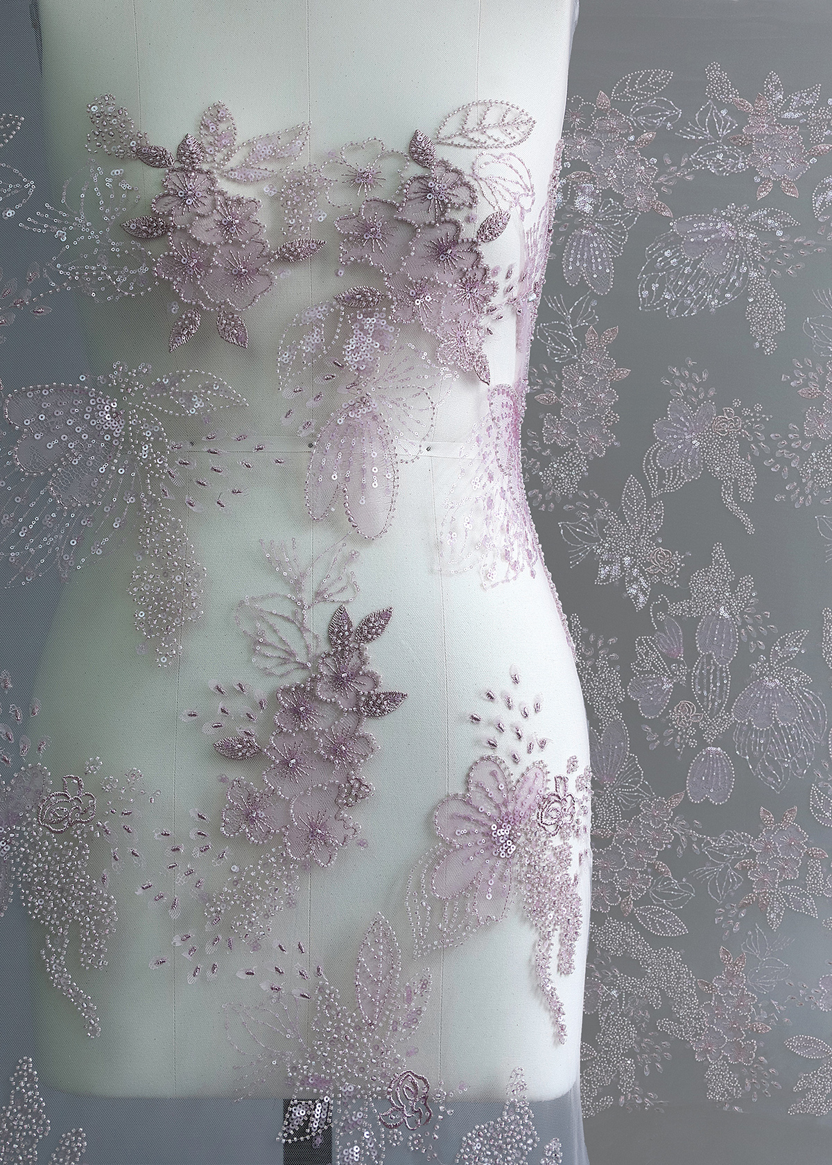 Yanzi colorful beaded lace dress fabric (YZZX276）