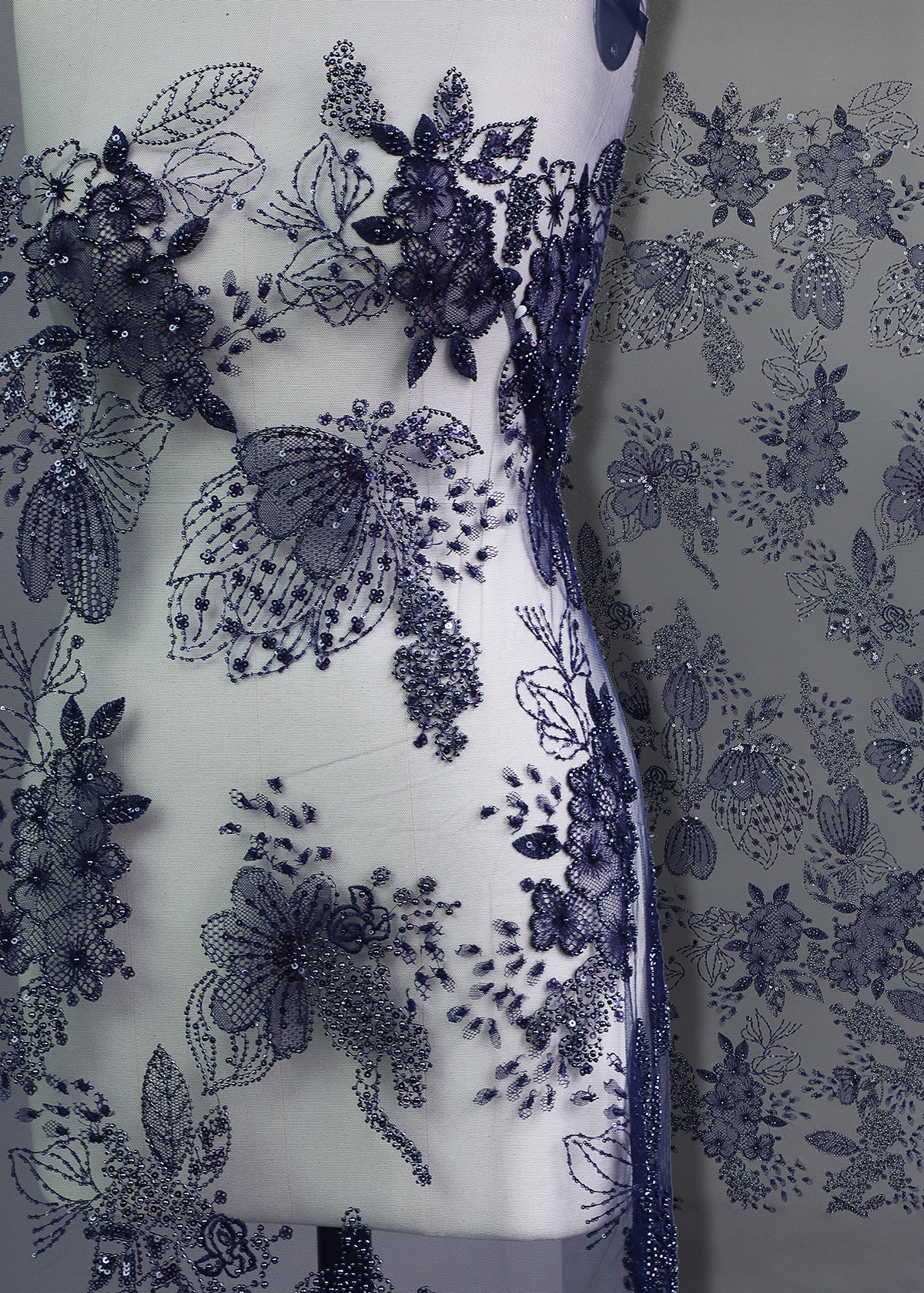 Yanzi colorful beaded lace dress fabric (YZZX276）