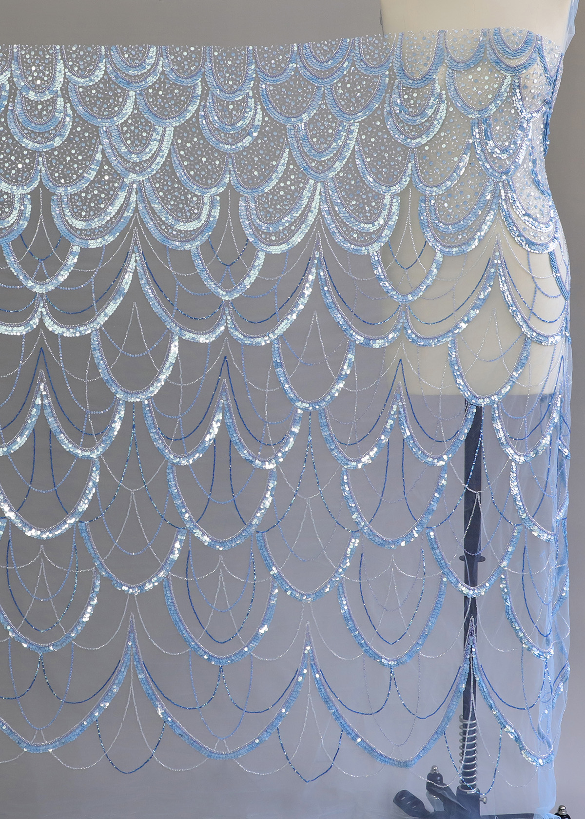 Yanzi colorful beaded lace dress fabric (YZZX278）