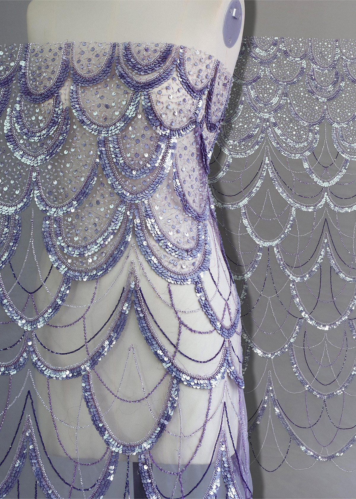 Yanzi colorful beaded lace dress fabric (YZZX278）