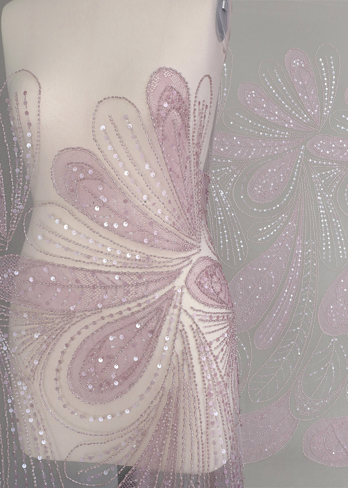 Yanzi colorful beaded lace dress fabric (YZZX279）