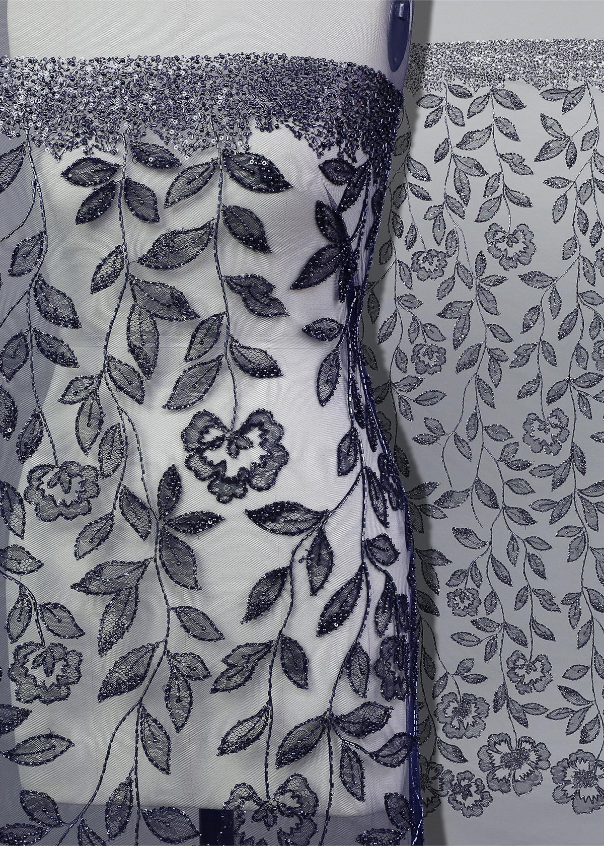Yanzi colorful beaded lace dress fabric (YZZX295）