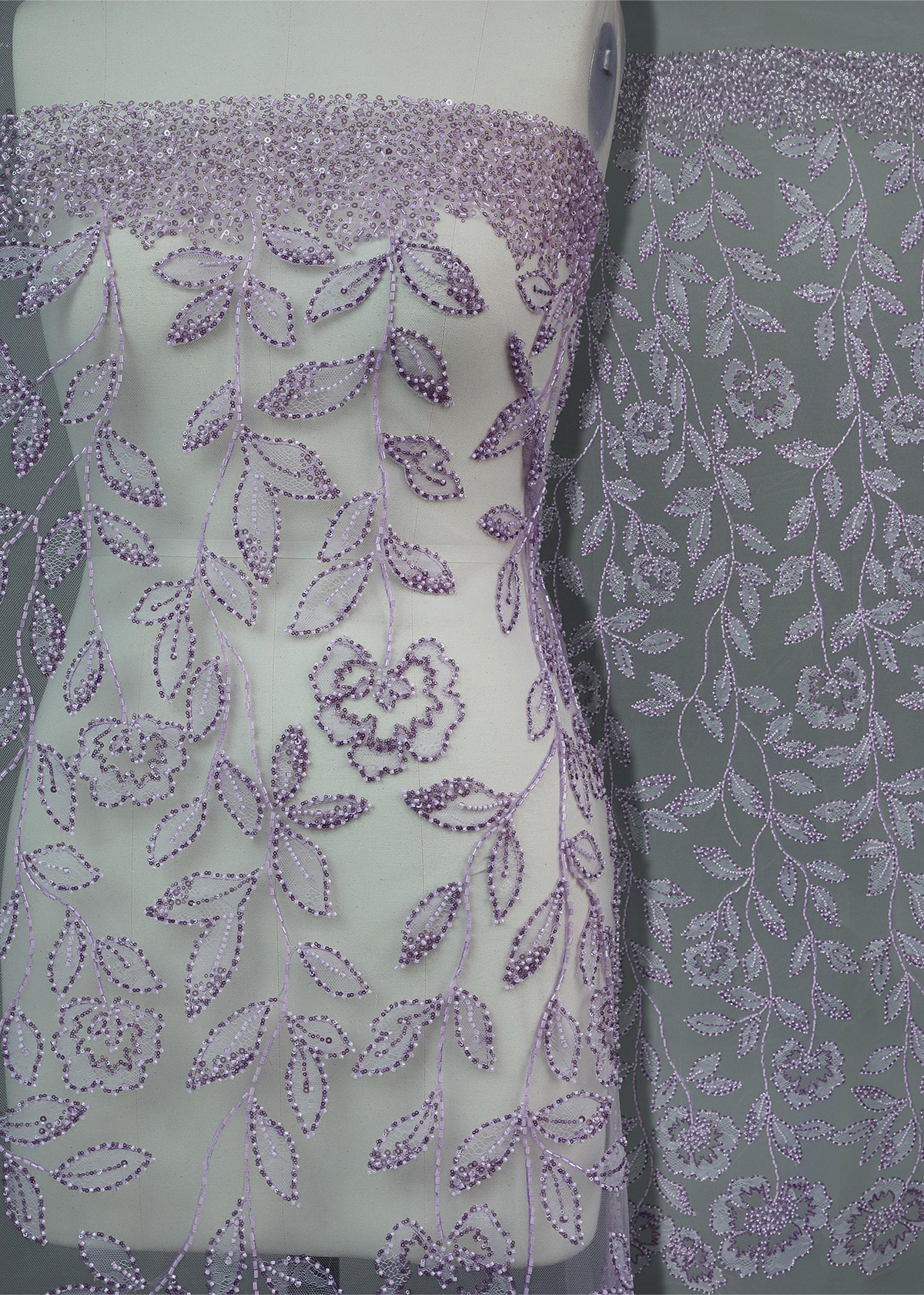 Yanzi colorful beaded lace dress fabric (YZZX295）