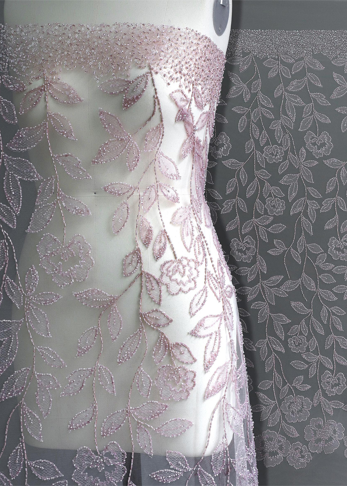 Yanzi colorful beaded lace dress fabric (YZZX295）