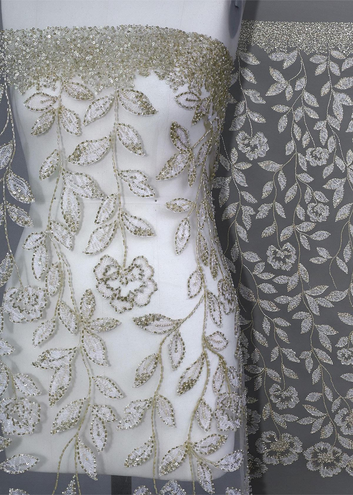 Yanzi colorful beaded lace dress fabric (YZZX295）