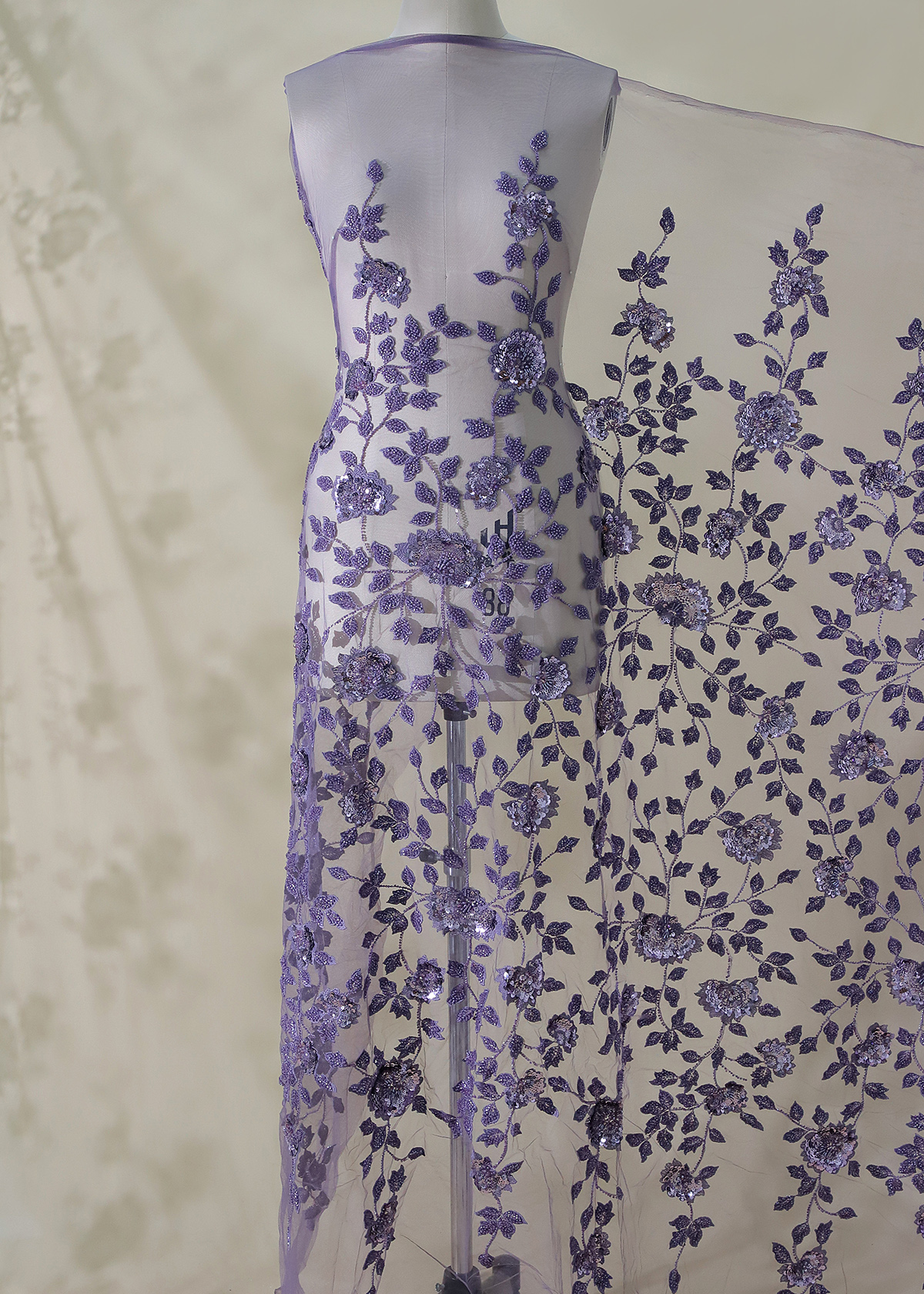 Yanzi colorful beaded lace dress fabric (YZZX335-1）
