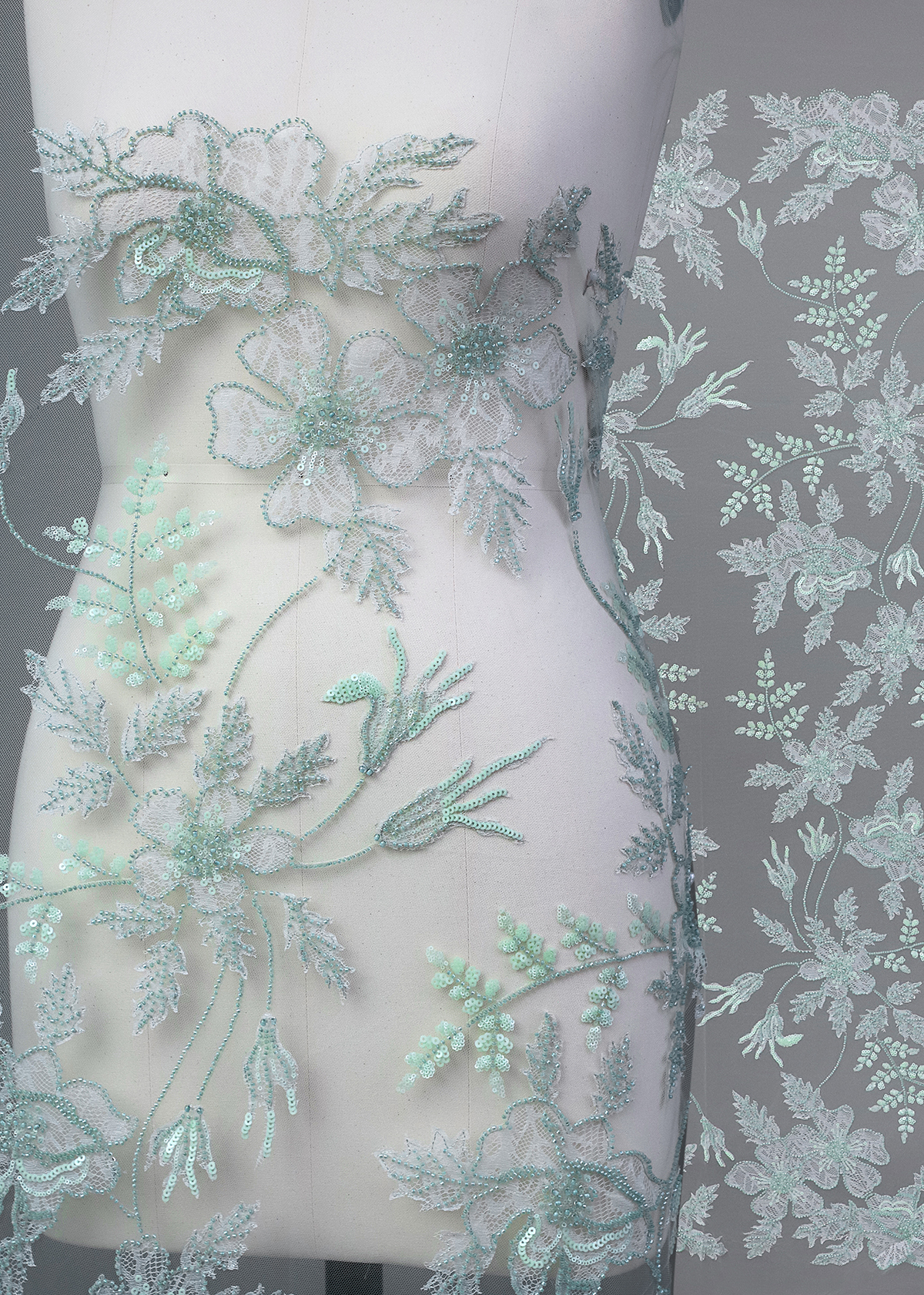 Yanzi colorful beaded lace dress fabric (YZZX340）