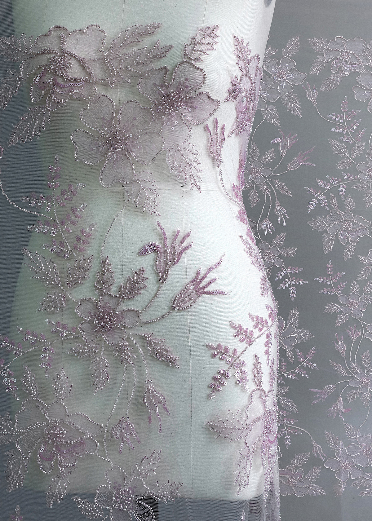 Yanzi colorful beaded lace dress fabric (YZZX340）