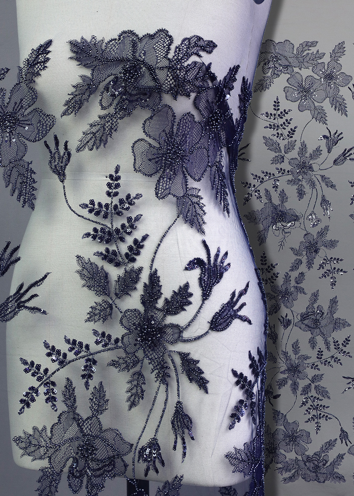 Yanzi colorful beaded lace dress fabric (YZZX340）