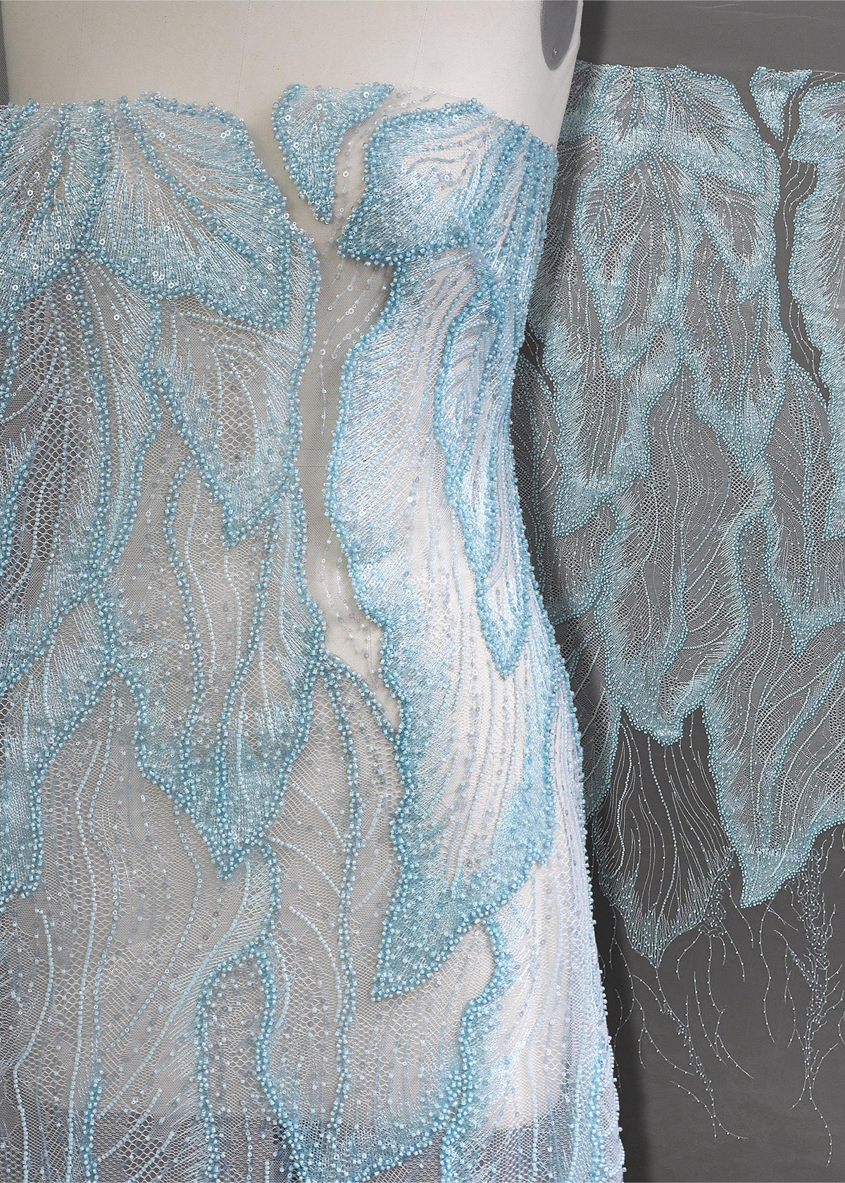 Yanzi colorful beaded lace dress fabric (YZZX357）