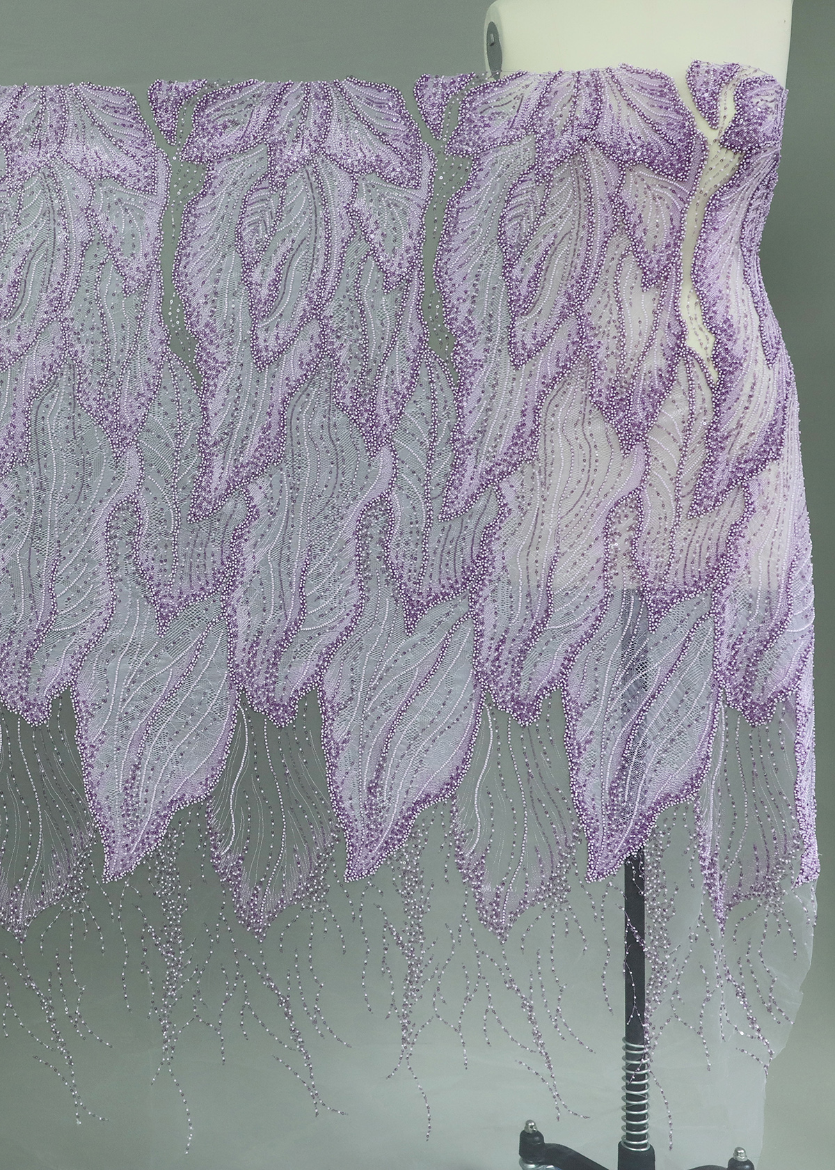 Yanzi colorful beaded lace dress fabric (YZZX357）