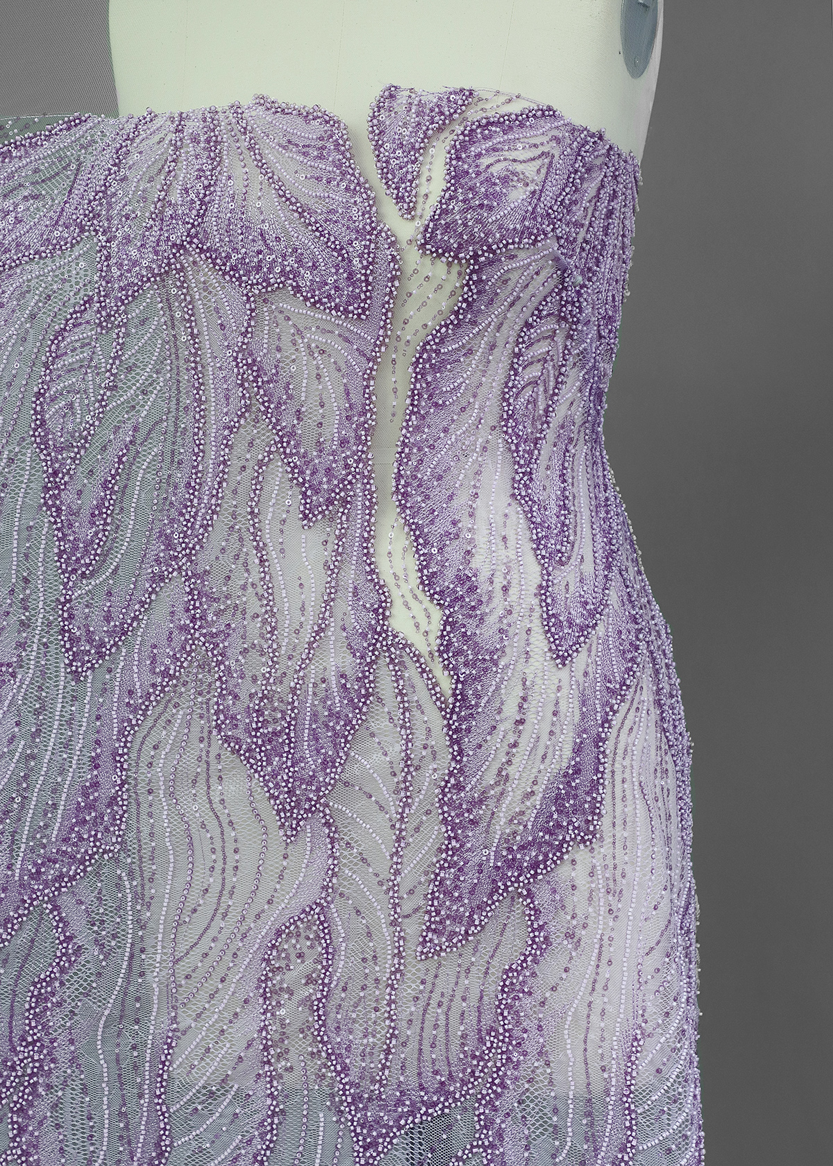 Yanzi colorful beaded lace dress fabric (YZZX357）