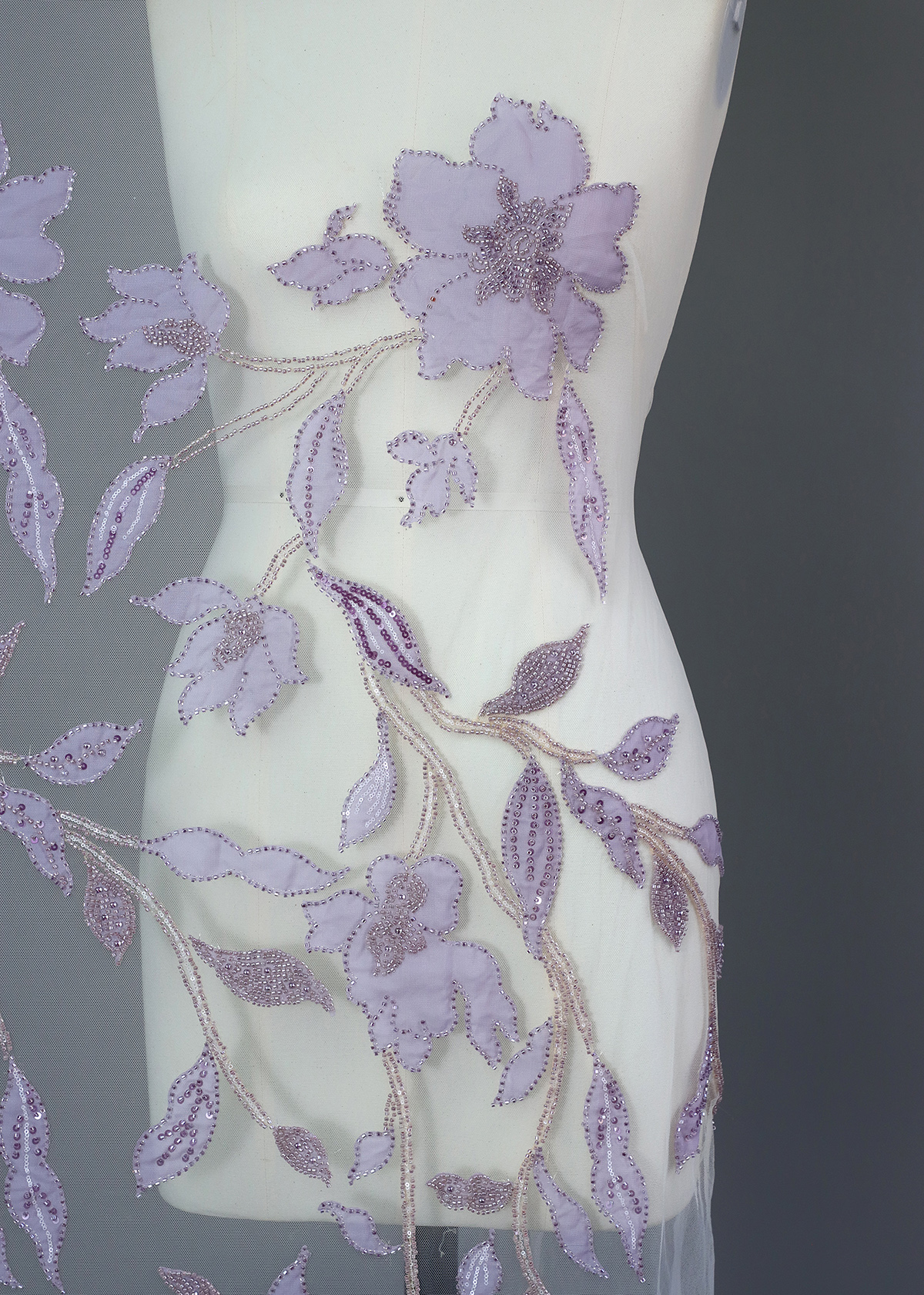Yanzi colorful beaded lace dress fabric (YZZX523）
