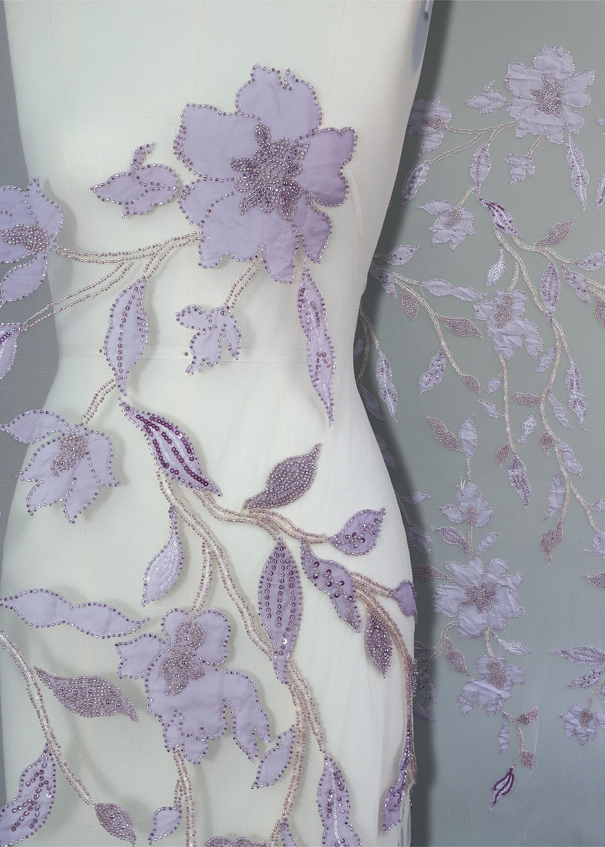 Yanzi colorful beaded lace dress fabric (YZZX523）