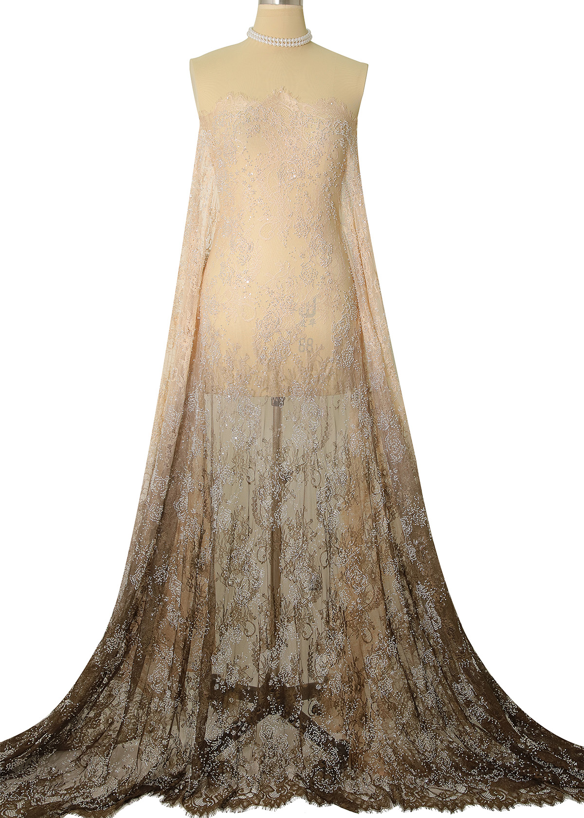 Yanzi Eyelash lace with bead embroidery fabric (YZZX892+L98031）