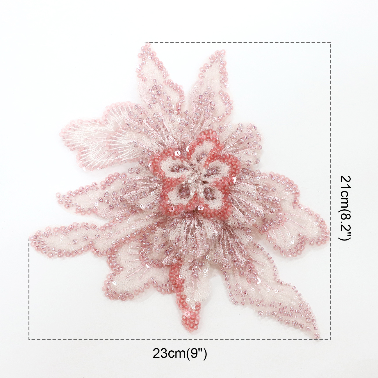 Yanzi Handmade 3d Flower Sequin Beads Applique for Dress Clothing Accessories (YZLQ004-2）