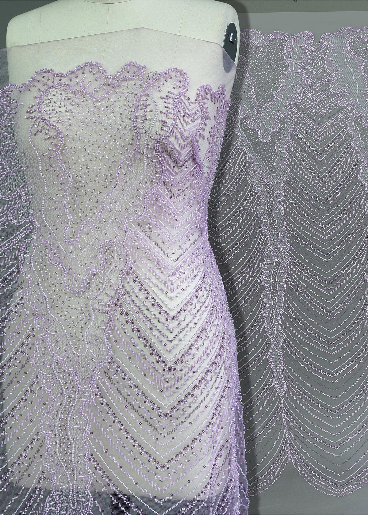 Yanzi colorful beaded lace dress fabric (YZZX266）