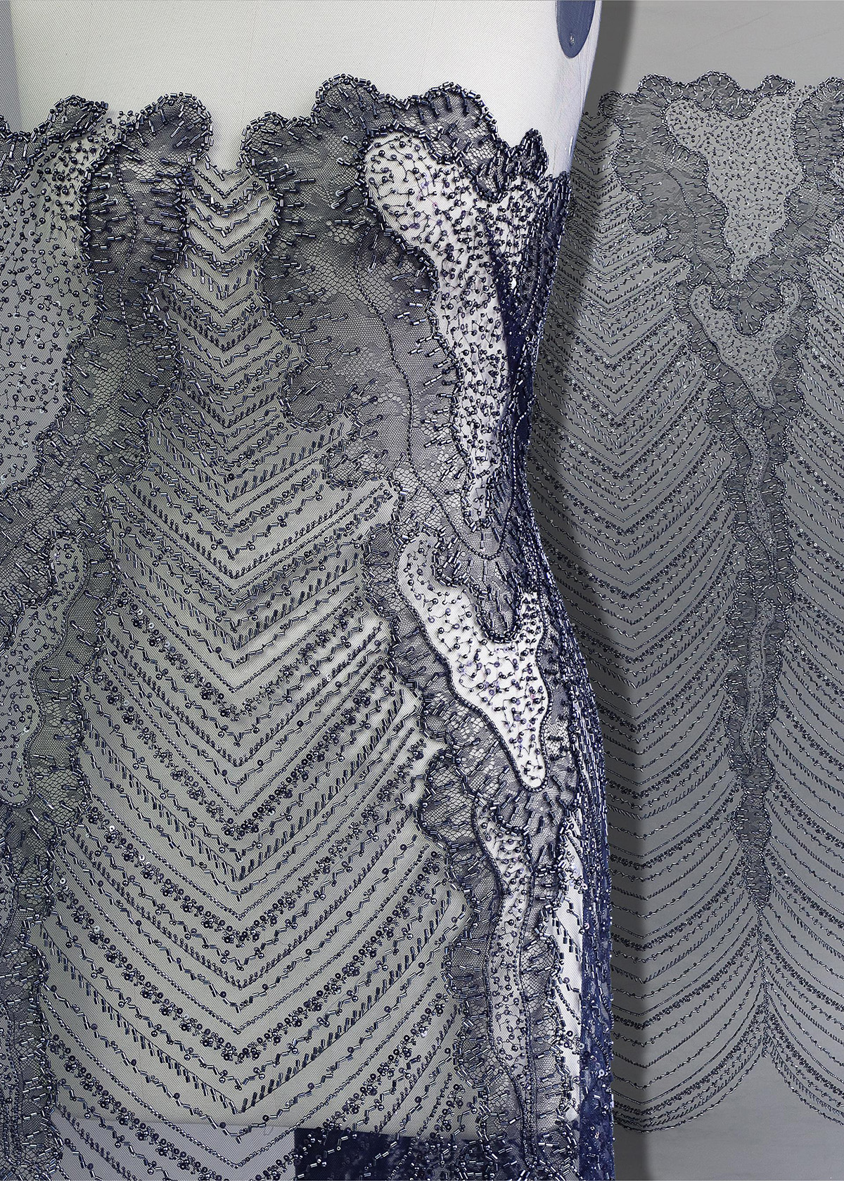 Yanzi colorful beaded lace dress fabric (YZZX266）