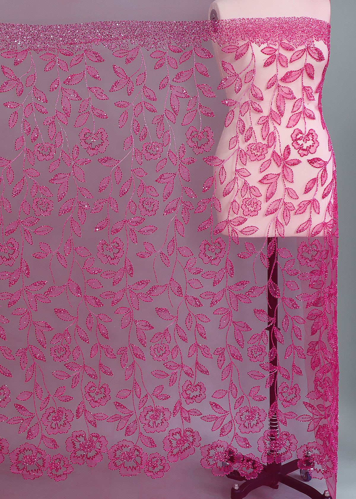 Yanzi colorful beaded lace dress fabric (YZZX295）