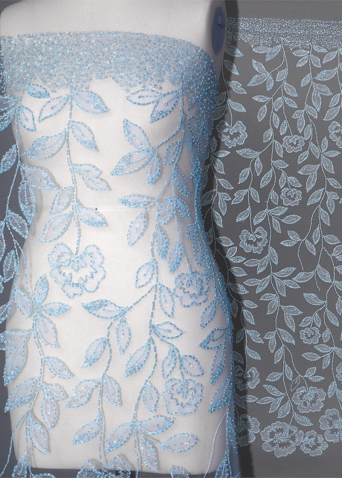 Yanzi colorful beaded lace dress fabric (YZZX295）