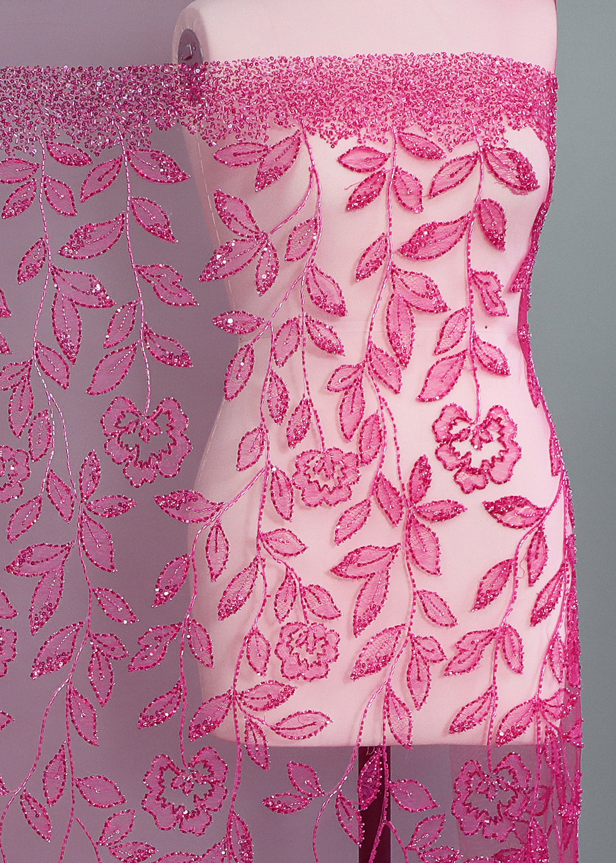 Yanzi colorful beaded lace dress fabric (YZZX295）