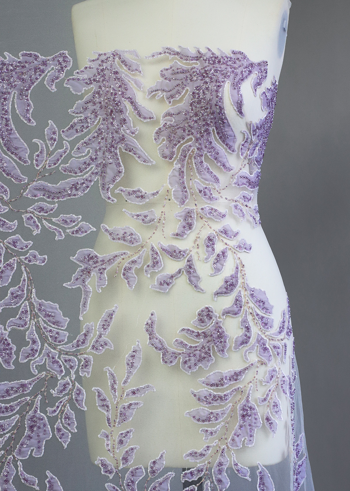 Yanzi colorful beaded lace dress fabric (YZZX421）