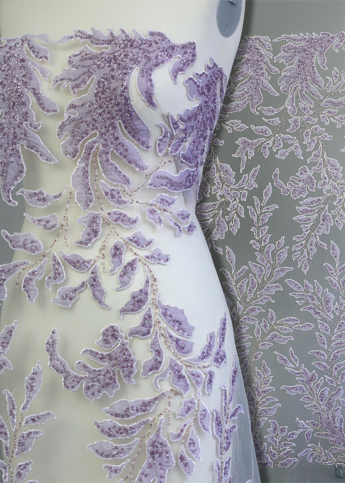 Yanzi colorful beaded lace dress fabric (YZZX421）