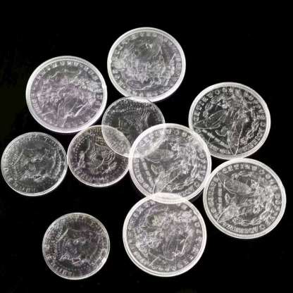 Transparent Morgan & Half Dollar Coins