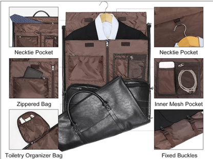 Leather Garment Bag by MS Magic