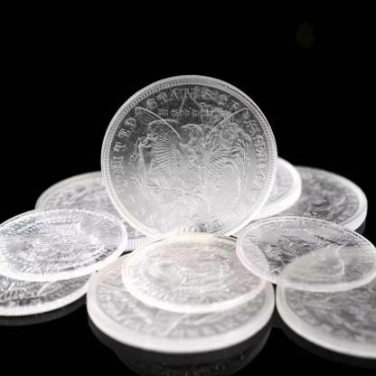 Transparent Morgan & Half Dollar Coins