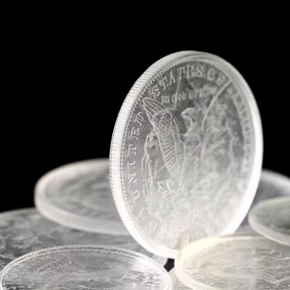 Transparent Morgan & Half Dollar Coins