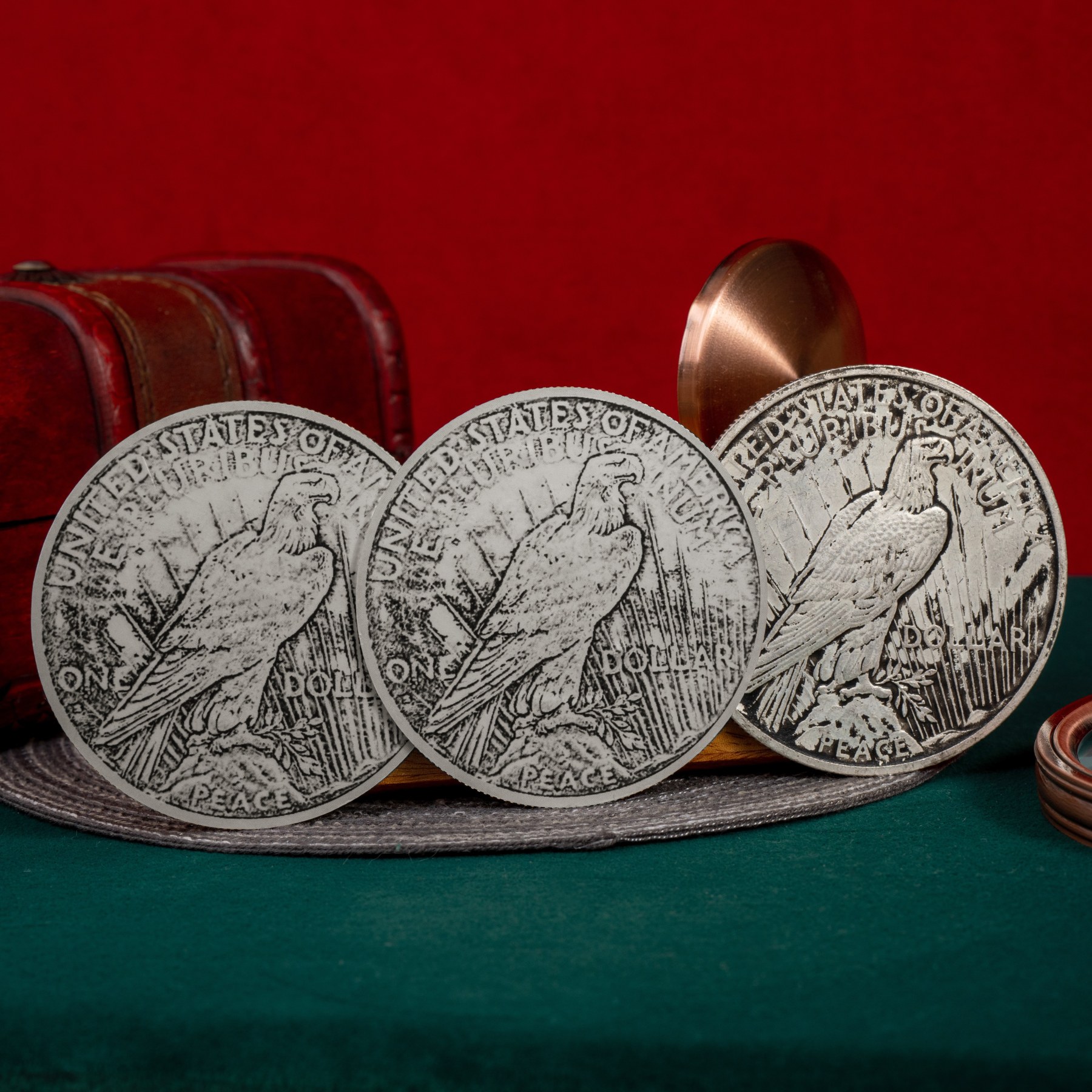 Peace Dollar Jumbo Magnetic Triple Coin & Peace Dollar Magnetic Triple