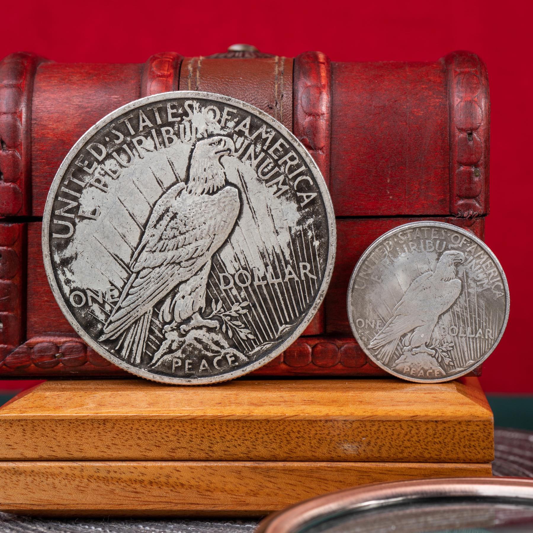 Peace Dollar Jumbo Magnetic Triple Coin & Peace Dollar Magnetic Triple Coin by N2G